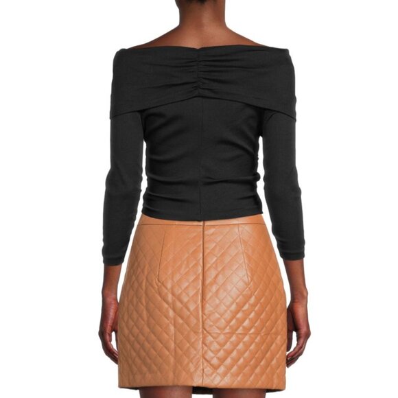 Amanda Uprichard 🖤 Voila Twist Front Crop Top Black Size M - Picture 6 of 7